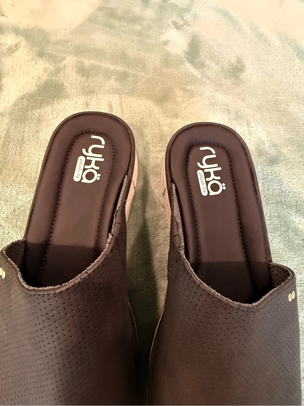 Ryka Ellie Women’s Slide Sandals Black Cush-Fit Comfort Synthetic Size 11W